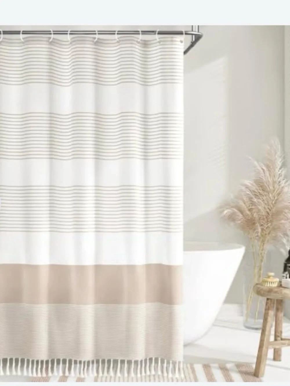 Awellife Beige Bathroom Shower Curtain 72